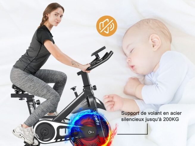 Quiet Exercise Bike with Steel Wheel and Handlebar 4 Positions