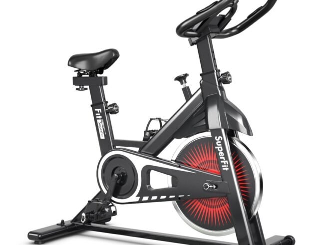 Quiet Exercise Bike with Steel Wheel and Handlebar 4 Positions