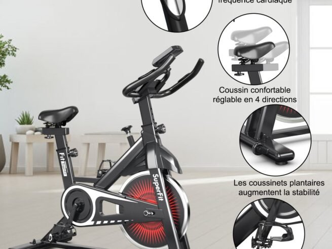 Quiet Exercise Bike with Steel Wheel and Handlebar 4 Positions