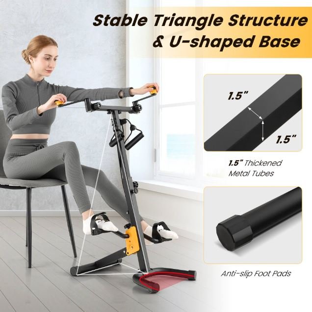 Foldable Pedal Exercise Bike Training and Coordination Full Body Workout