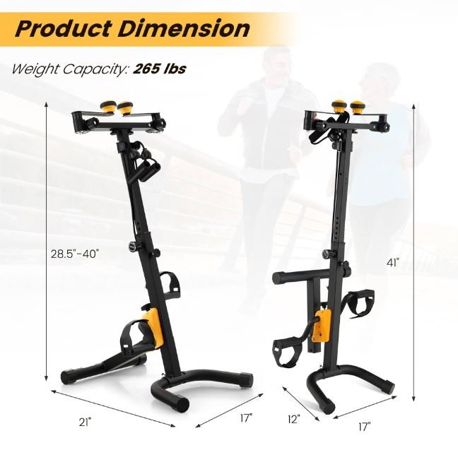 Foldable Pedal Exercise Bike Training and Coordination Full Body Workout