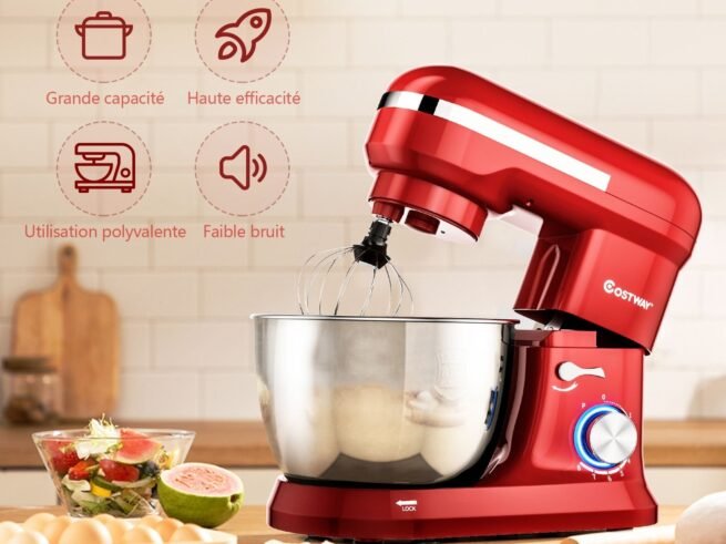 Food Processor Mixer 1300w 4.5L Stainless Steel Bowl 8 Adjustable Speeds