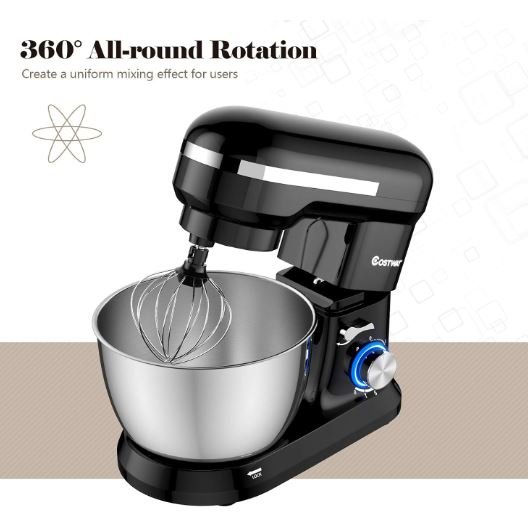 Food Processor 1300W Stand Mixer 4.5L Stainless Steel Bowl 8 Adjustable Speeds