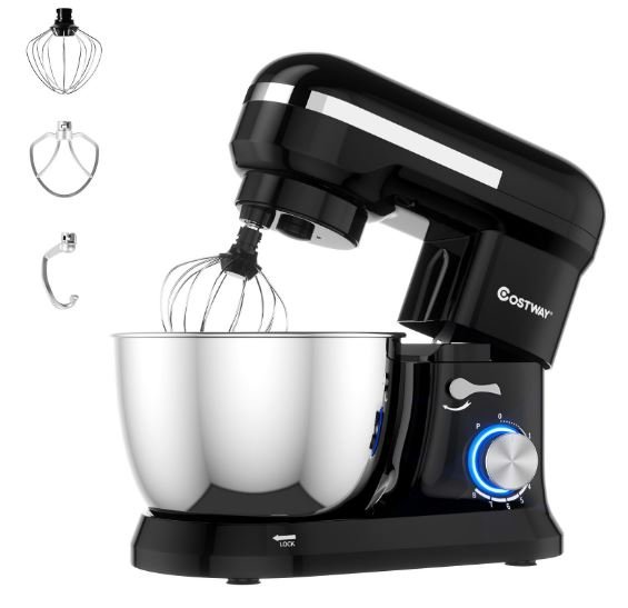 Food Processor 1300W Stand Mixer 4.5L Stainless Steel Bowl 8 Adjustable Speeds