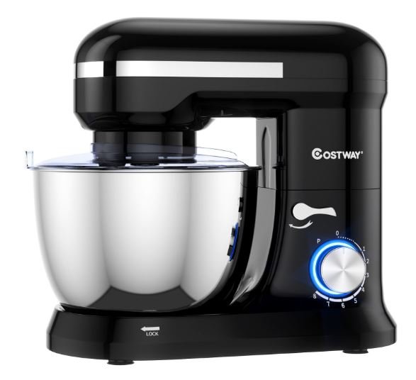 Food Processor 1300W Stand Mixer 4.5L Stainless Steel Bowl 8 Adjustable Speeds