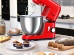 Food Processor Mixer 1300w 4L Stainless Steel Bowl 6 Adjustable Speeds Red