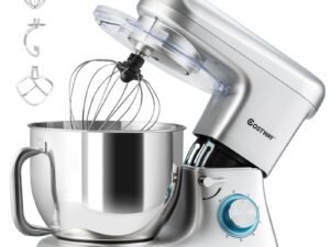 Food Processor Mixer 1400w 7L Stainless Steel Bowl 6 Adjustable Speeds Silver