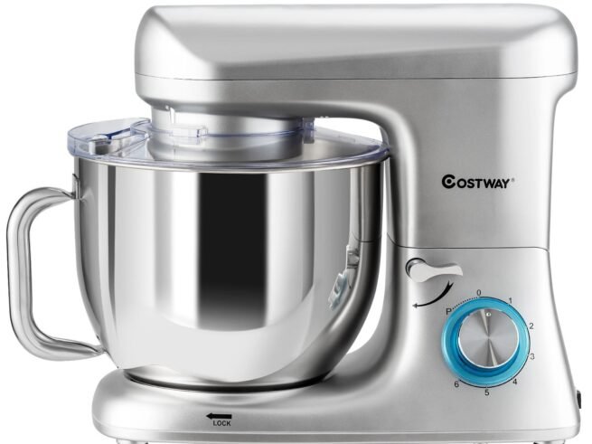 Food Processor Mixer 1400w 7L Stainless Steel Bowl 6 Adjustable Speeds Silver