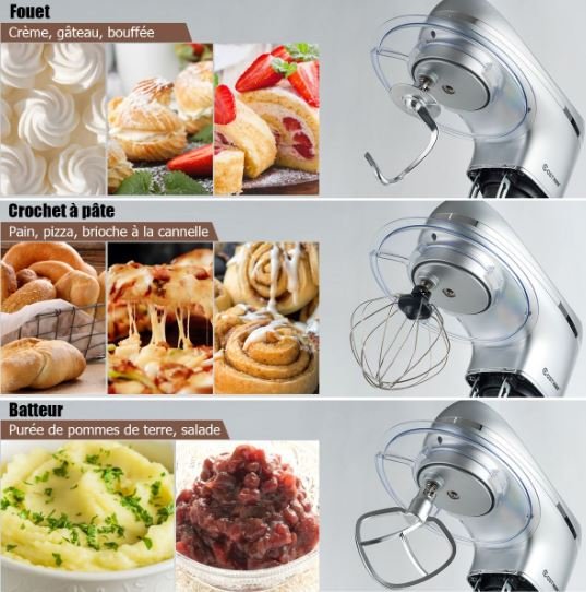 Food Processor 1300W 5.5L Steel Bowl 10 speed Control Multifunction