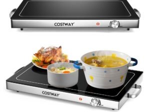 Electric Food Warmer Temperature Control Thermal Glass Tray 56 x 36 cm