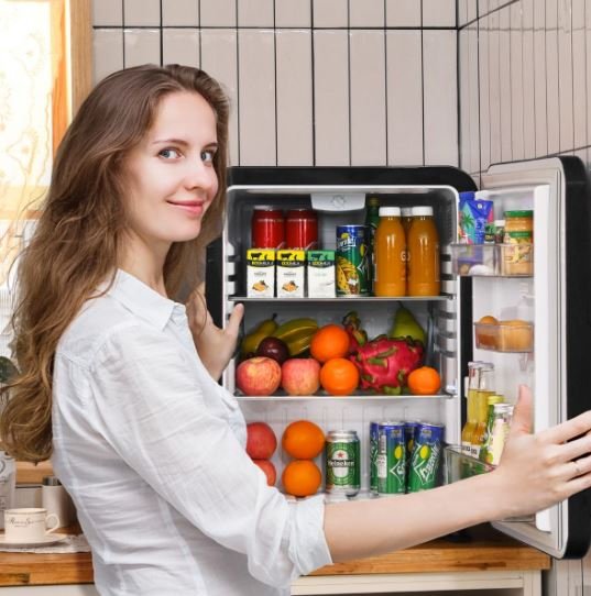 Mini Fridge 68L 220-240V Removable Shelves and Reversible Door