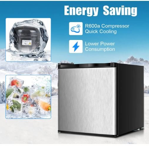Mini Vertical Freezer Capacity 31.1 L Reversible Door in Stainless Steel