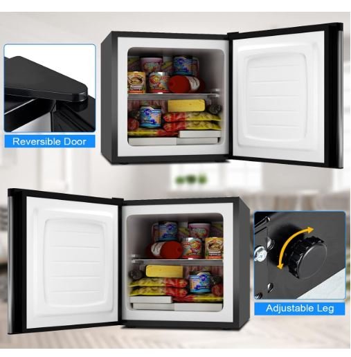Mini Vertical Freezer Capacity 31.1 L Reversible Door in Stainless Steel