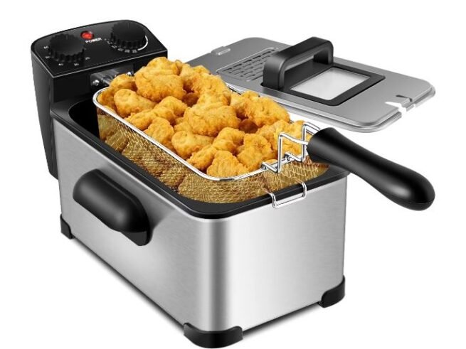 Fryer in Stainless Steel 3.5L 2000W Adjustable Temperature and Timer