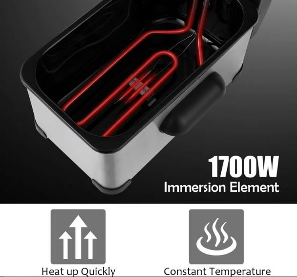 Fryer in Stainless Steel 3.5L 2000W Adjustable Temperature and Timer