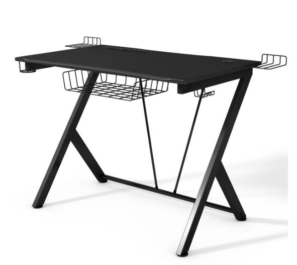 Gaming Desk for Gamer Black High Quality Steel Frame 106 x 59.5 x 101.5 CM