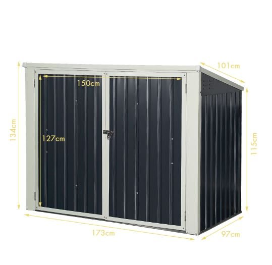 Garden Shed Outdoor Cabinet Tools Storage Galvanized Sheet Steel