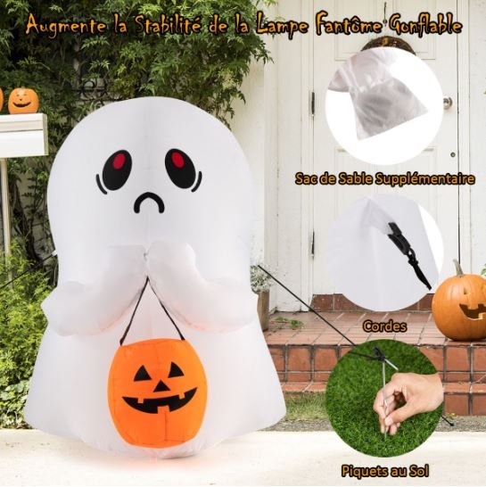 Inflatable Halloween Ghost Decoration with LED Lights 120CM