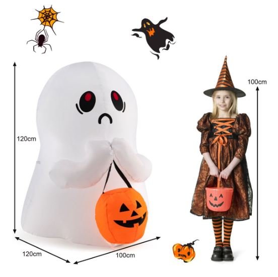 Inflatable Halloween Ghost Decoration with LED Lights 120CM