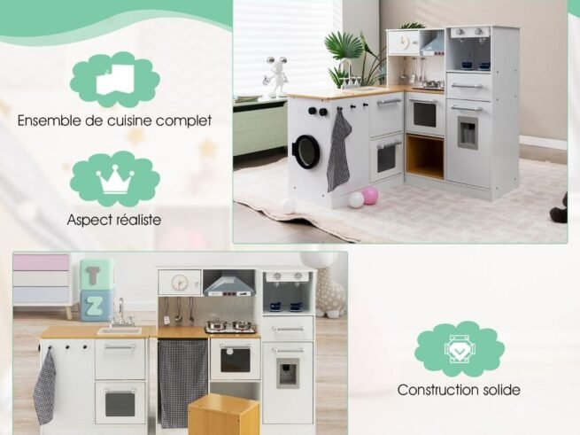 Wooden Children's Imitation Kitchen Stool Washing Machine Coffee Maker Water Dispenser