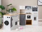 Wooden Children's Imitation Kitchen Stool Washing Machine Coffee Maker Water Dispenser