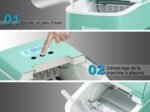 Ice Cube Maker 12KG/24H 2 Ice Cube Sizes 2.1L Tank 9pcs in 7 Minutes