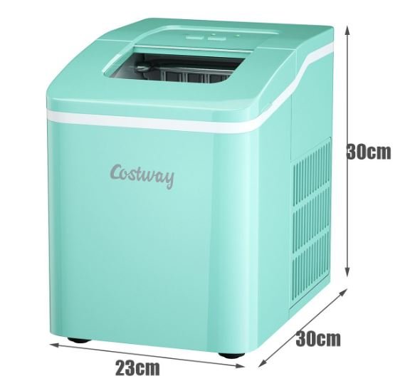 Ice Maker Machine 12KG/24H 9 Ice Cubes per 8 Min 1.6L Tank Self-Cleaning