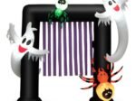 Inflatable Halloween Arch 2 Haunted Ghosts and 2 Spiders LED Light