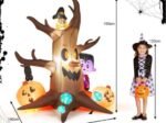 180cm Inflatable Halloween Dead Tree with Vampire Owl Pumpkins and Mushrooms