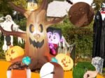 180cm Inflatable Halloween Dead Tree with Vampire Owl Pumpkins and Mushrooms