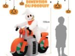 Inflatable Halloween Ghost on Motorcycle with LED Lights 155cm