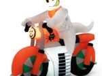 Inflatable Halloween Ghost on Motorcycle with LED Lights 155cm