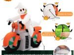 Inflatable Halloween Ghost on Motorcycle with LED Lights 155cm
