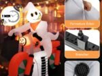 Inflatable Halloween Ghost on Motorcycle with LED Lights 155cm