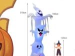 Inflatable Halloween Ghost with Colorful Lights Stakes 310cm