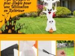 Inflatable Halloween Ghost with Colorful Lights Stakes 310cm
