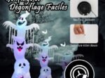 Inflatable Halloween Ghost with Colorful Lights Stakes 310cm