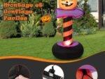 Halloween Pumpkin Inflatable Traffic Sign with Built LED Light 180cm