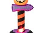 Halloween Pumpkin Inflatable Traffic Sign with Built LED Light 180cm