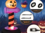 Halloween Pumpkin Inflatable Traffic Sign with Built LED Light 180cm