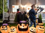 Halloween Inflatable Pumpkins Set Decoration with Built-in LED Lights