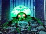 Halloween Inflatable Scary Spider 2 LED Lights Red Eyes Decorations