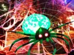 Halloween Inflatable Scary Spider 2 LED Lights Red Eyes Decorations