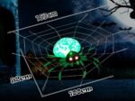 Halloween Inflatable Scary Spider 2 LED Lights Red Eyes Decorations