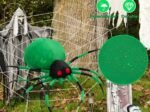 Halloween Inflatable Scary Spider 2 LED Lights Red Eyes Decorations