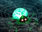 Halloween Inflatable Scary Spider 2 LED Lights Red Eyes Decorations