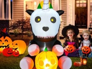 Halloween Inflatable Unicorn Skeleton Pumpkin LED Lights 150cm