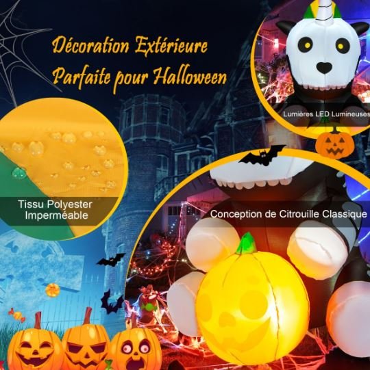 Halloween Inflatable Unicorn Skeleton Pumpkin LED Lights 150cm