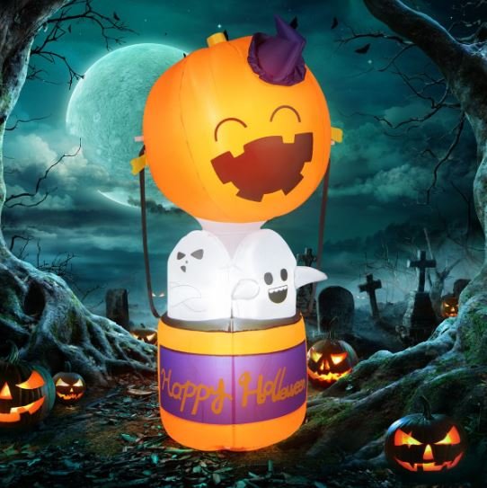 Inflatable Halloween Ghosts Traveling Pumpkin LED Lights 180cm