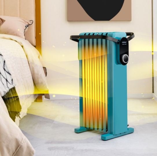 Electric Radiator Oil Space Heater 1500W 3 Heats Adjustable Towel Racks Double Protection
